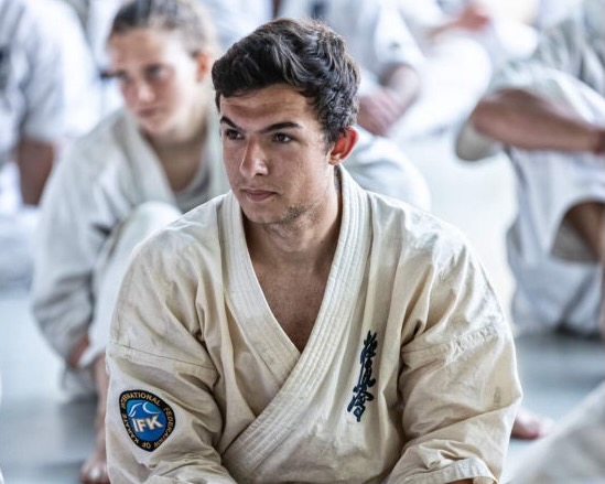 Simon at Kumite camp in Barcelona